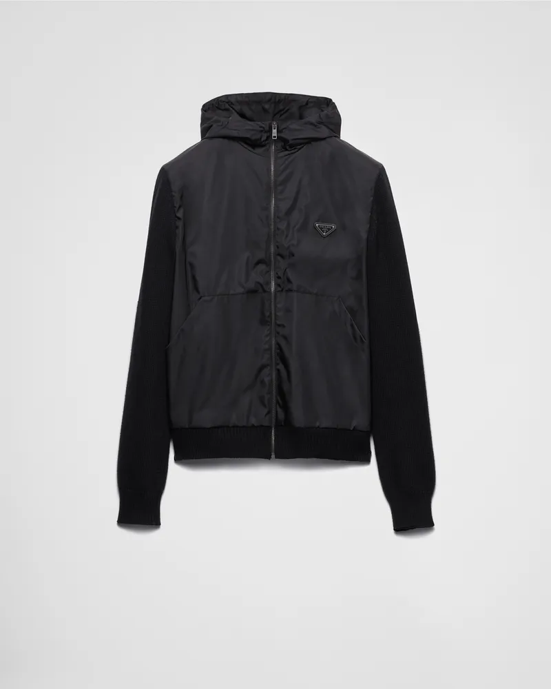 Prada Strickjacke aus Kaschmir und Wolle Schwarz