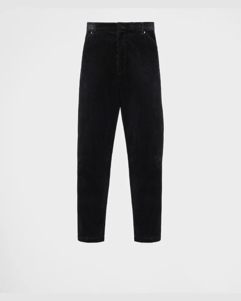 Prada Hose aus Feincord Schwarz