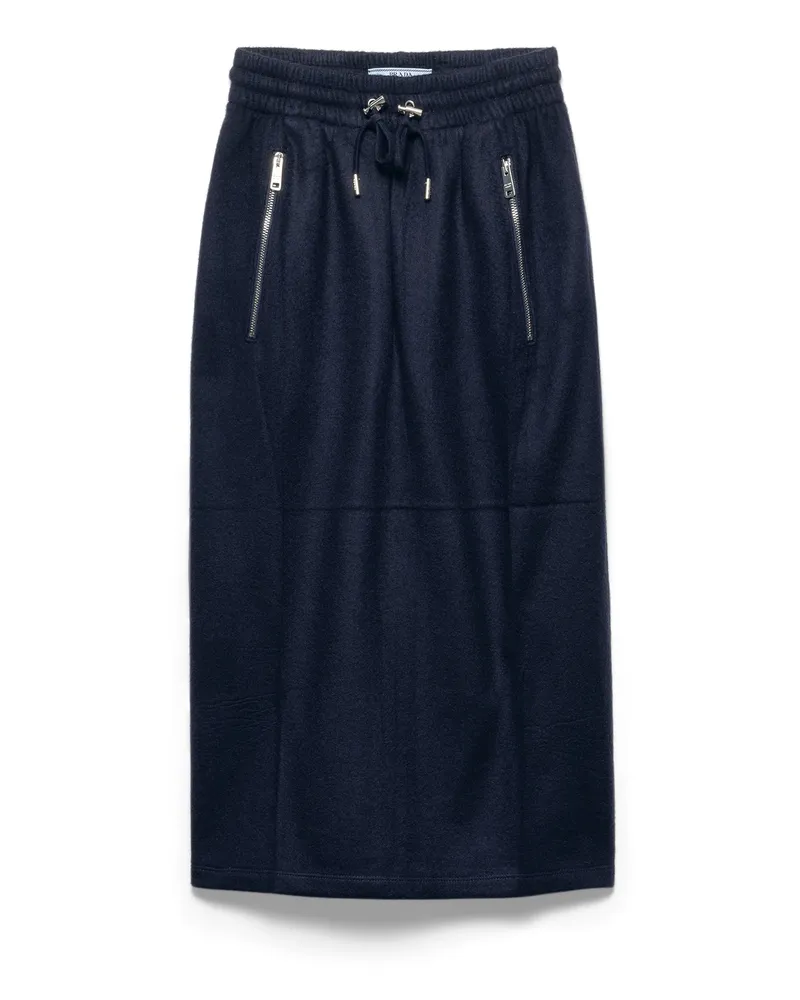 Prada Rock Aus Jersey, Damen, Blau, Größe Blau