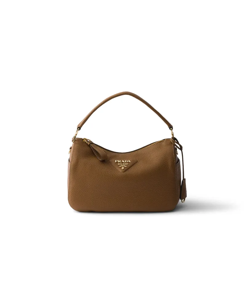Prada Kleine Tasche Aus Leder, Damen, Karamell Karamell