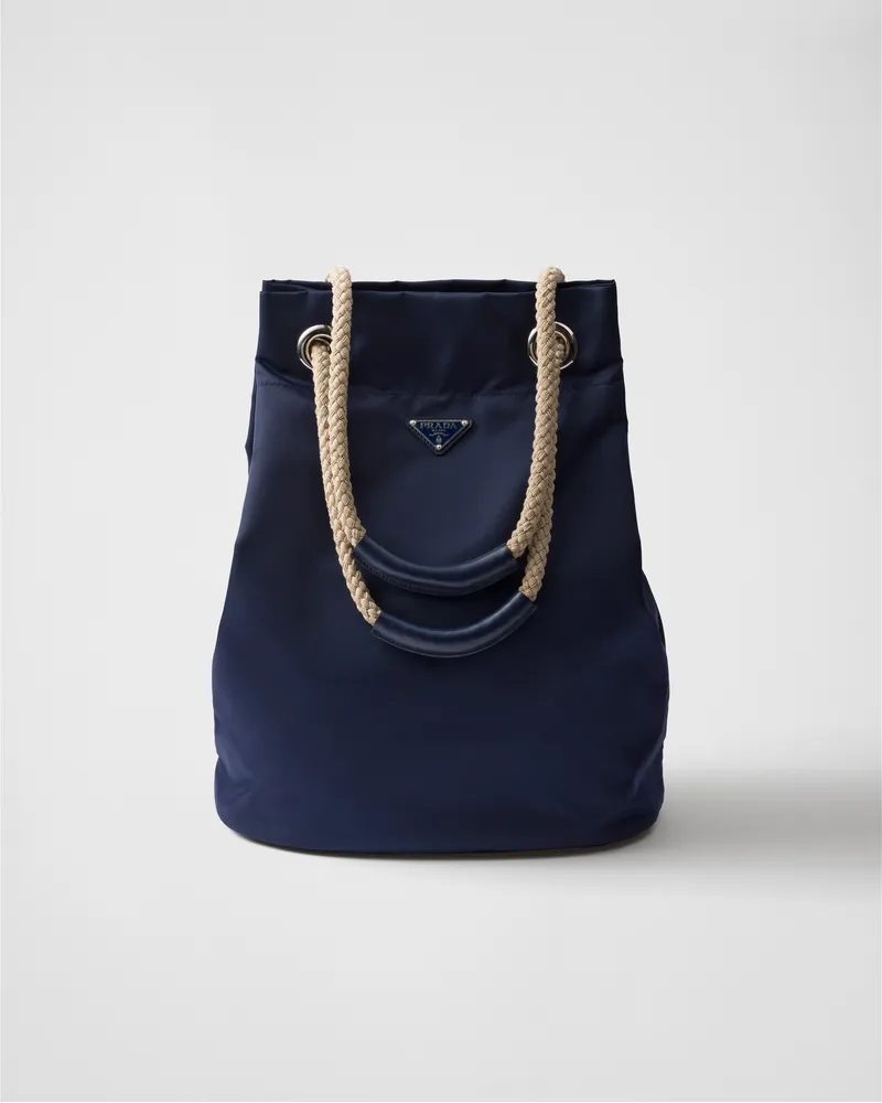 Prada Mariner Mittelgroße Tote Bag aus Re-Nylon Ostseeblau