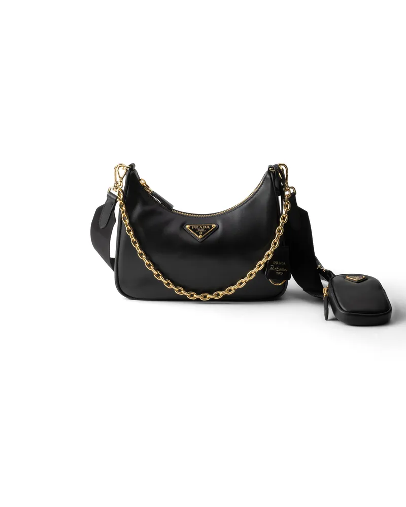 Prada Re-edition 2005 Tasche Aus Leder, Damen, Schwarz Schwarz