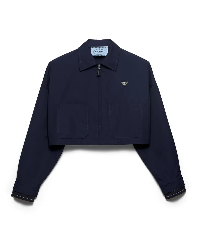 Prada Blousonjacke Aus Popeline, Damen, Blau, Größe Blau