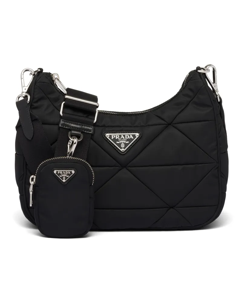 Prada Sack Bag Aus Gepolstertem Re-nylon, Damen, Schwarz Schwarz