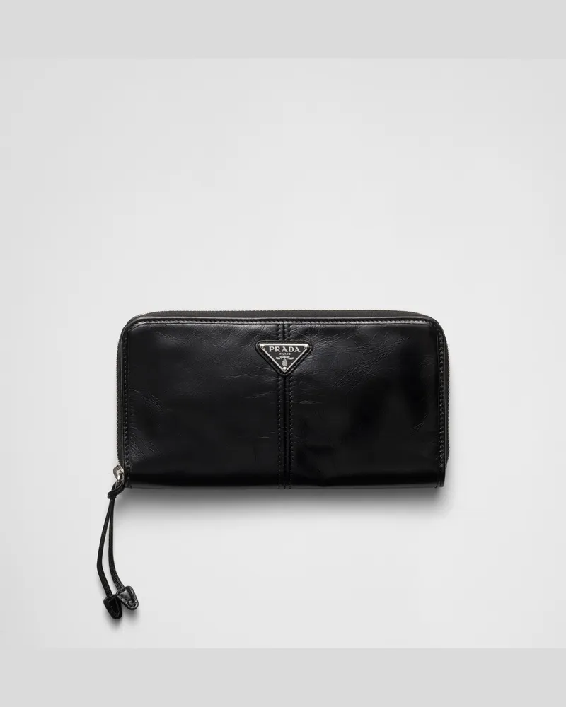 Prada Geldbörse aus Leder Schwarz