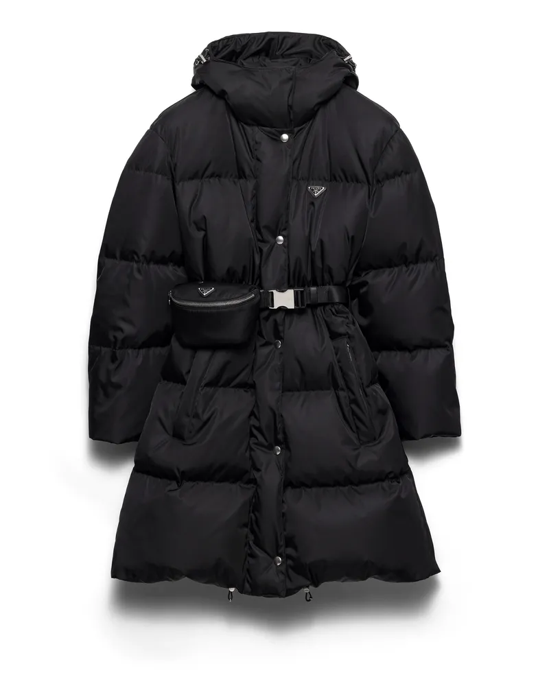 Prada Daunenmantel Aus Re-nylon, Damen, Schwarz, Größe Schwarz