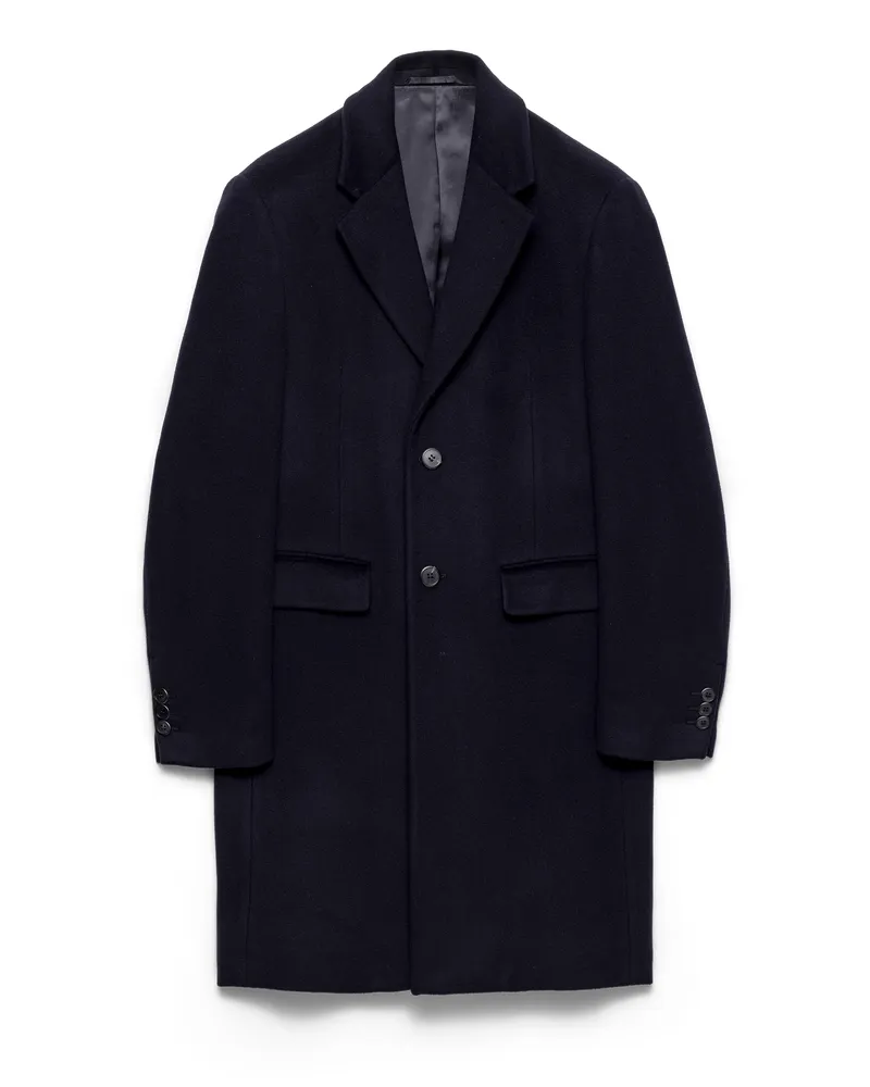 Prada Einreihiger Mantel Aus Wolle Und Kaschmir, Herren, Blau, Größe Blau
