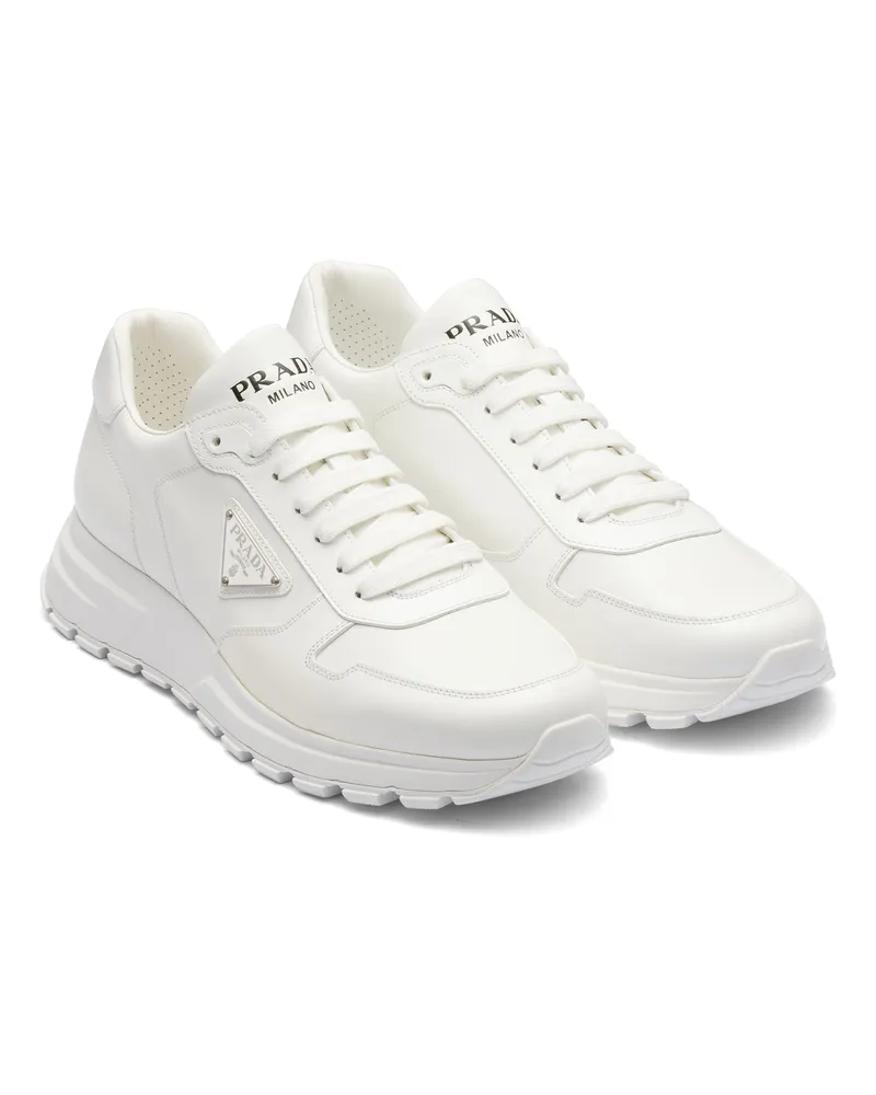 Prada Prax 01 Sneaker Aus Leder, Herren, Weiss, Größe 9 Weiss