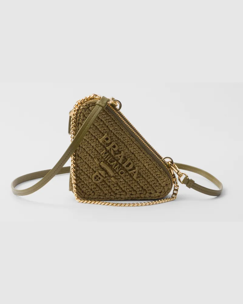 Prada Gehäkelte Mini-Pouch Olivgrün