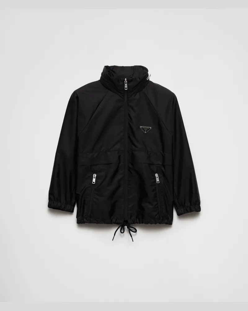 Prada Leichte Regenjacke aus Re-Nylon Schwarz