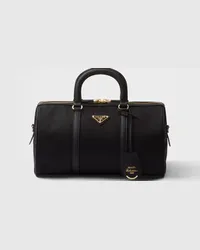 Prada Re-Edition 1978 mittelgroße Henkeltasche aus Re-Nylon und Saffiano-Leder Schwarz