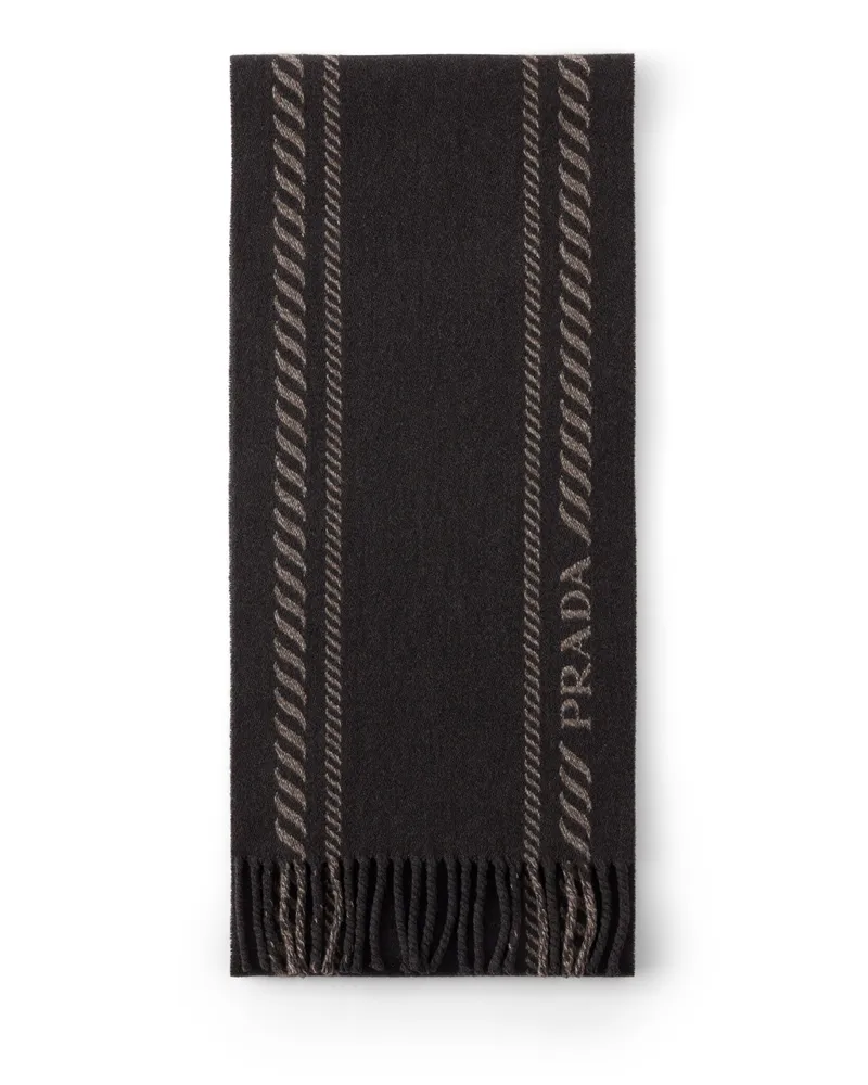 Prada Schal Aus Wolle Und Kaschmir, Herren, Ebenholz Ebenholz