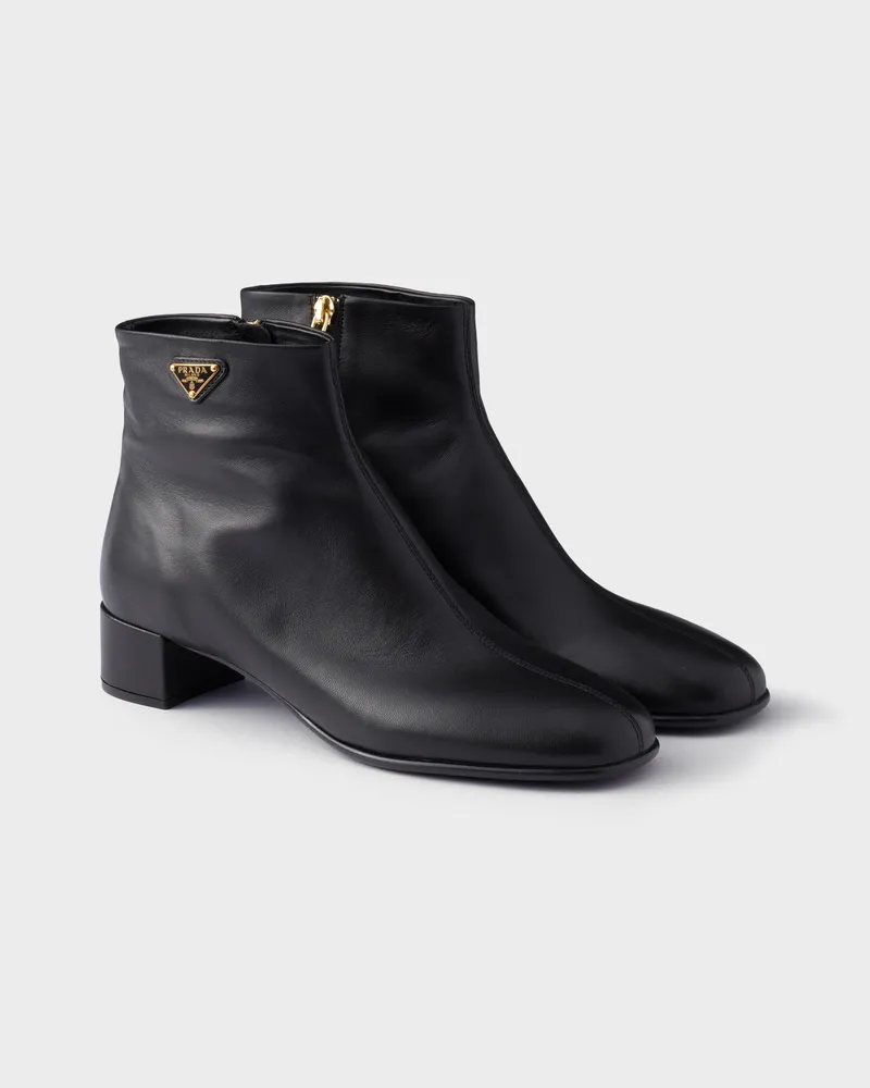 Prada Stiefeletten aus Nappa-Leder Schwarz