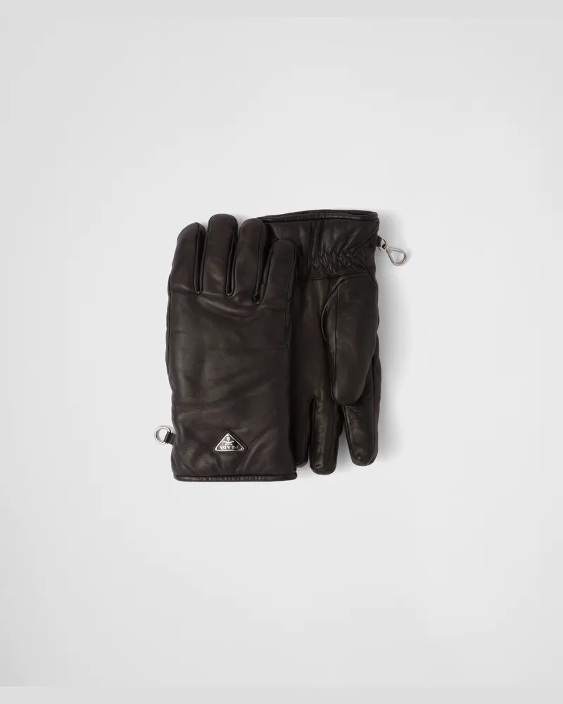 Prada Handschuhe aus Nappa-Leder Schwarz