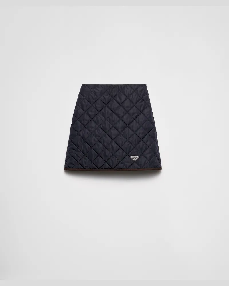 Prada Minirock aus leichtem Re-Nylon Blau