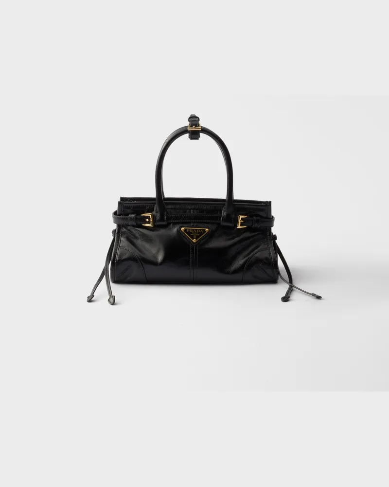 Prada Bonnie Mini-Handtasche aus Leder Schwarz