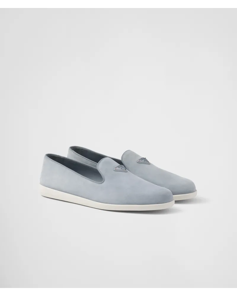 Prada Slip-ons aus Kalbs-Wildleder Astralblau