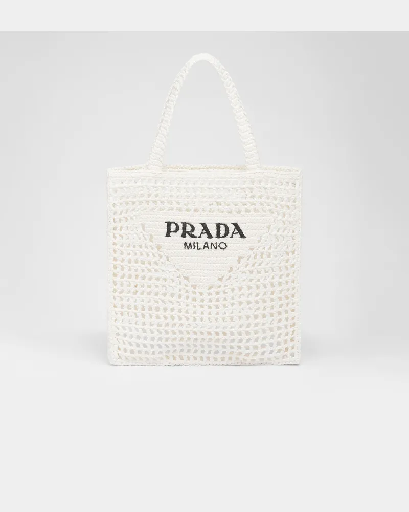 Prada Gehäkelte Tote Bag Weiss