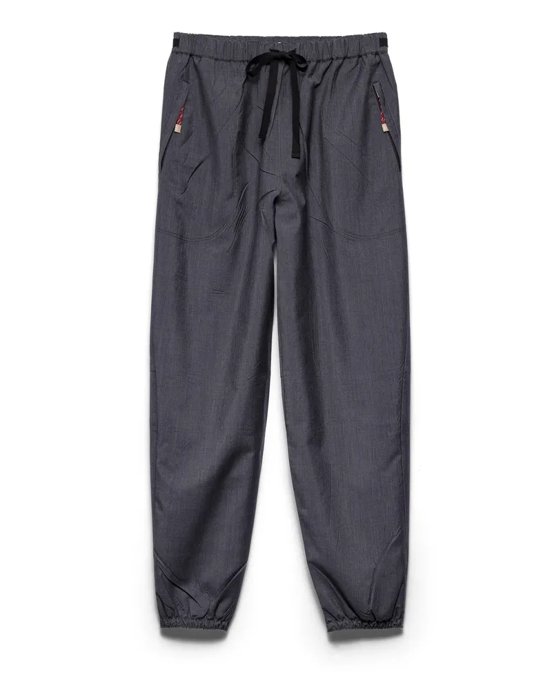 Prada Jogginghose Aus Light Mohair, Damen, Schiefergrau, Größe Schiefergrau