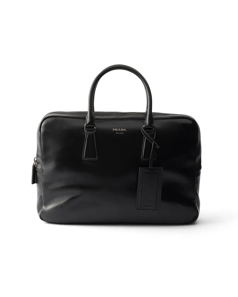 Prada Brieftasche Aus Leder, Herren, Schwarz Schwarz
