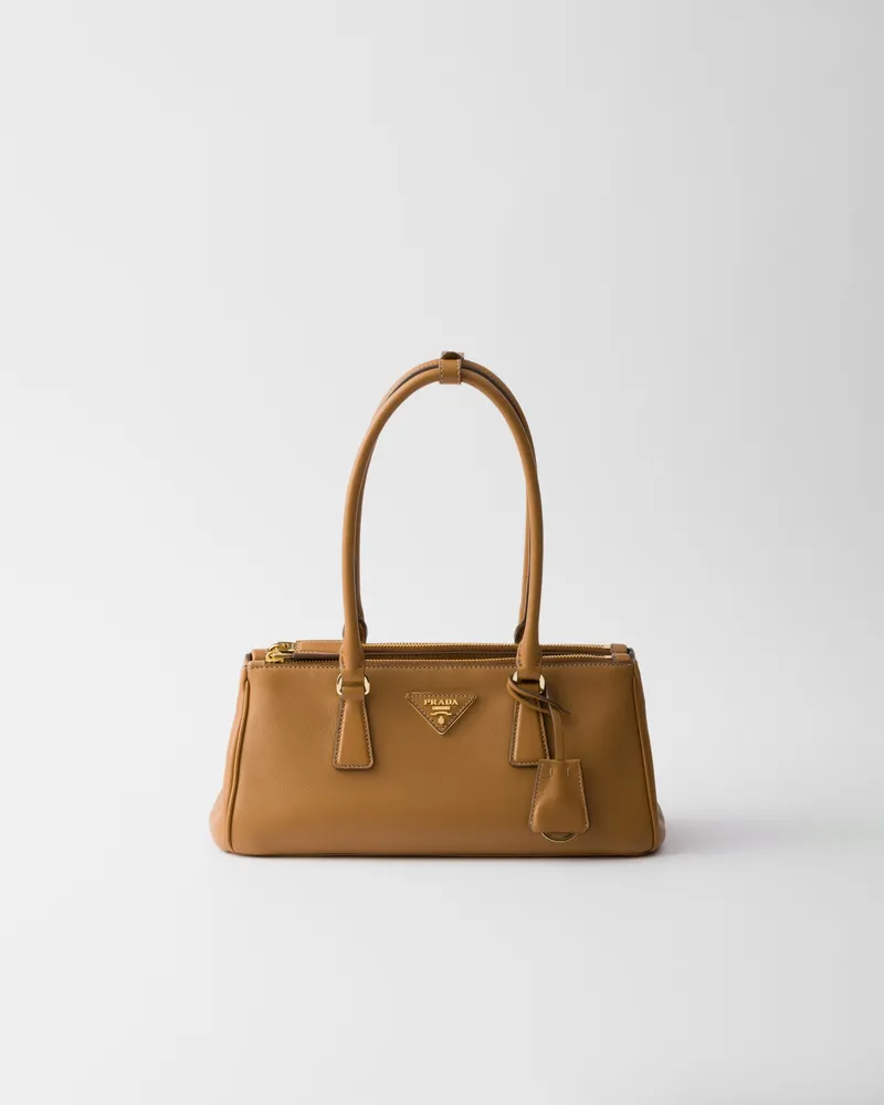 Prada Mittelgroße  Galleria Tasche aus Leder Karamell