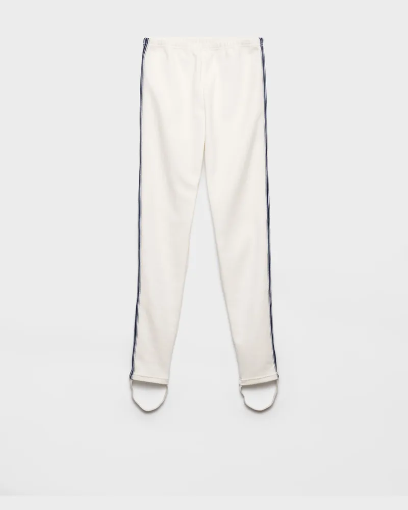 Prada Leggings aus Fleece Elfenbein