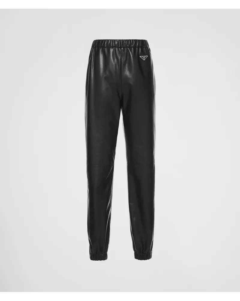 Prada Jogginghose aus Nappa-Leder Schwarz