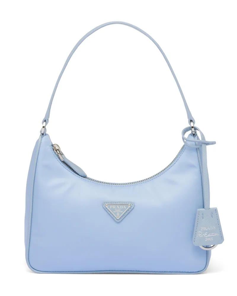 Prada Re-edition 2005 Mini Bag Aus Re-nylon, Damen, Hellblau Hellblau