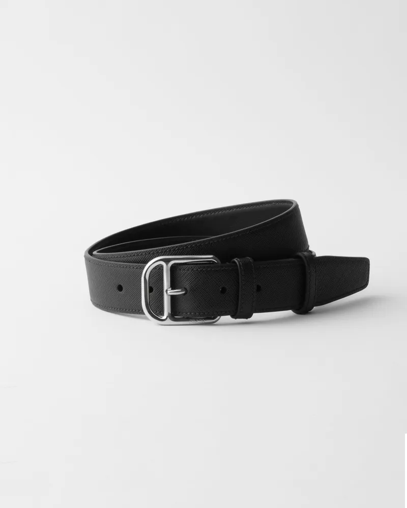 Prada Gürtel aus Saffiano-Leder Schwarz