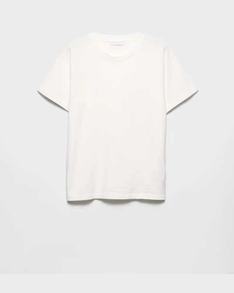 Prada T-Shirt aus Baumwolle Weiss