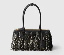 Mittelgroße  Galleria Tasche aus Nappa-Leder mit Fransen und Nieten