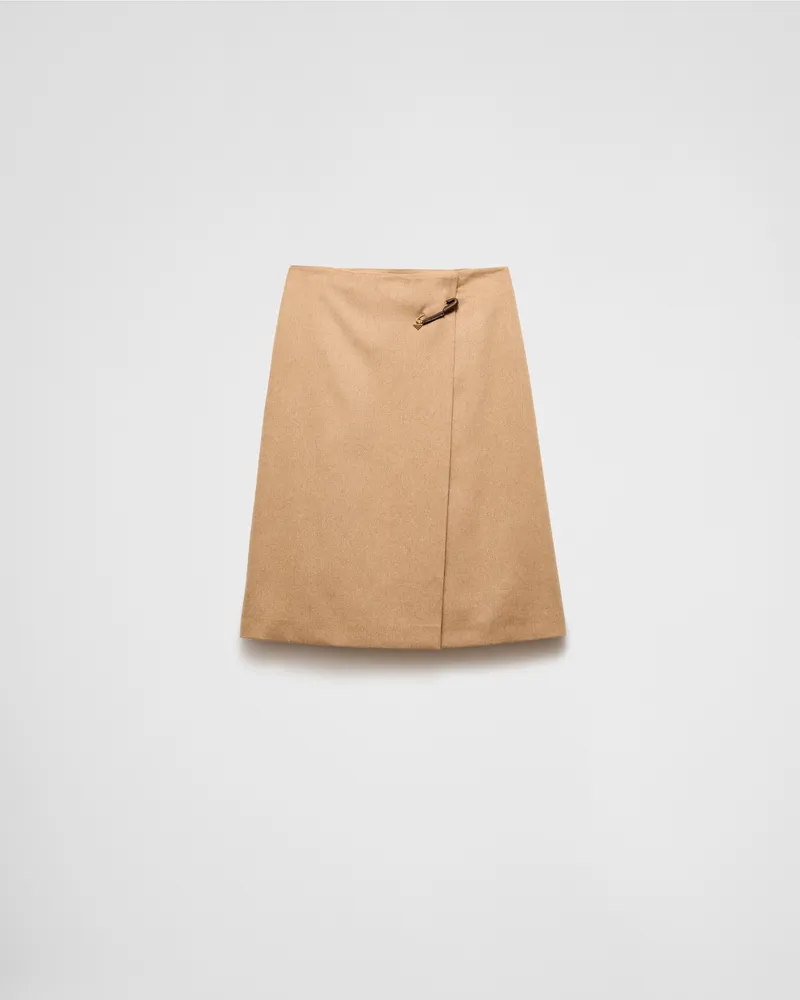 Prada Midirock aus Kamelhaar Kamelbraun