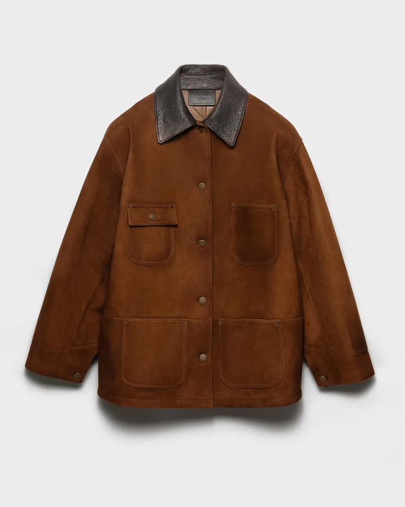 Prada Cabanjacke aus Wildleder Kakaobraun