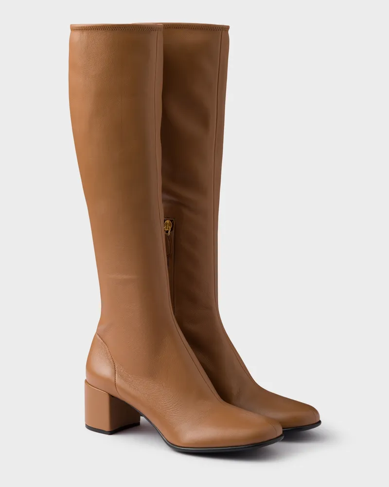 Prada Stiefel aus Stretch-Nappaleder Karamell