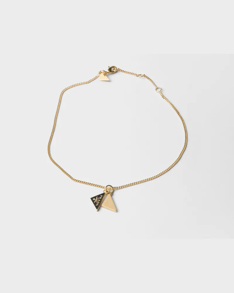 Prada Halskette aus emailliertem Metall Gold