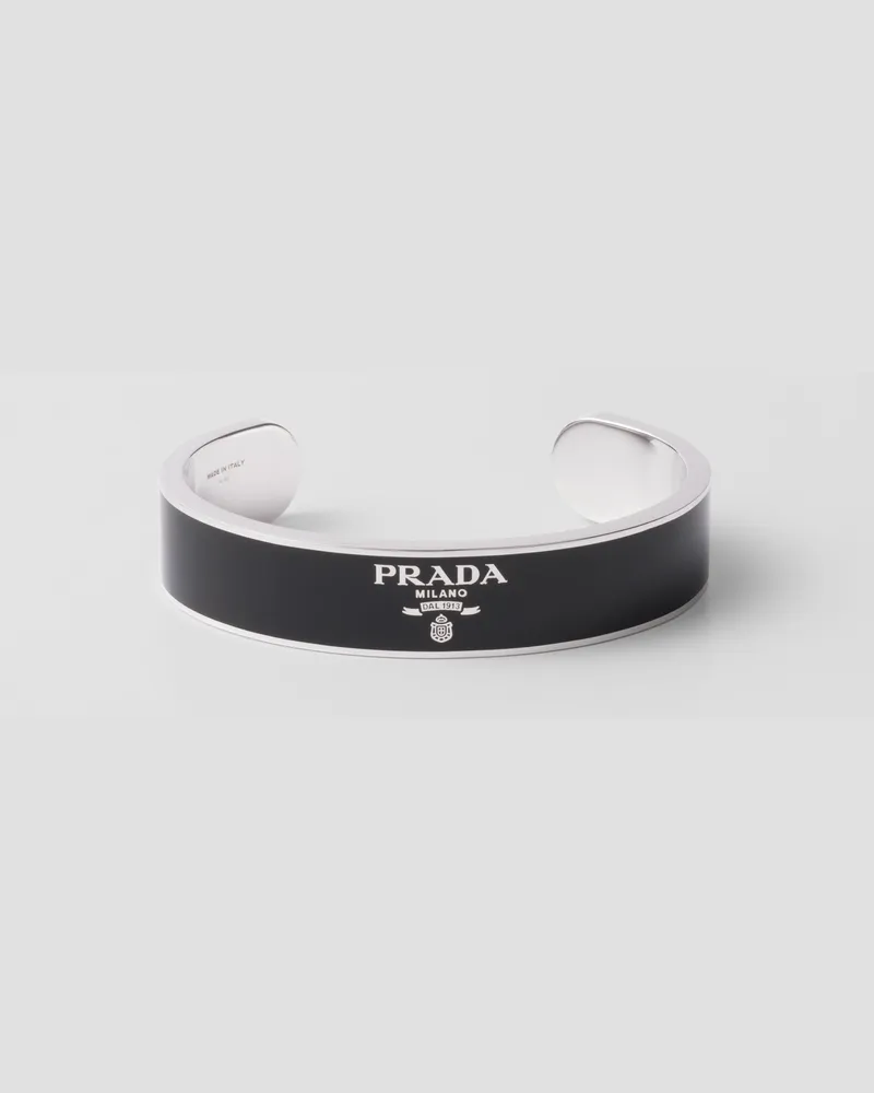 Prada Armreif aus Silber Schwarz