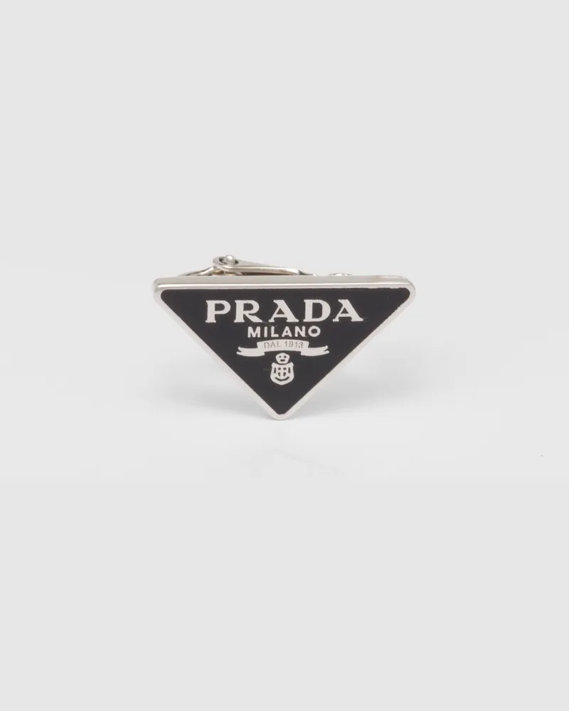 Prada Symbole rechter Ohrclip Schwarz