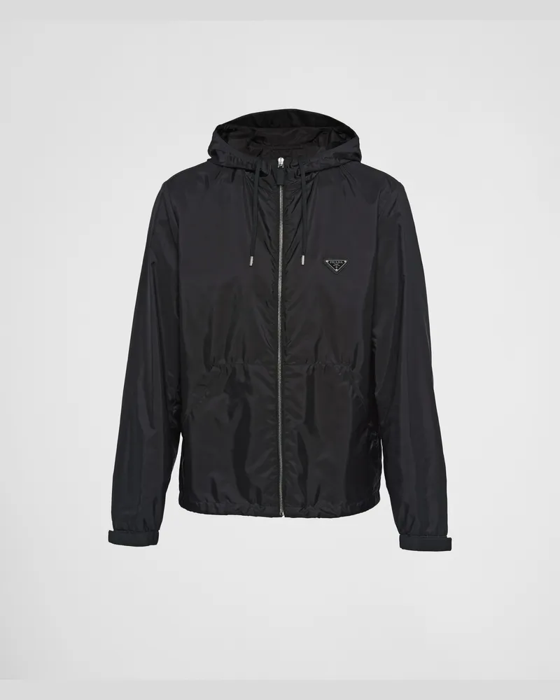Prada Jacke Aus Re-nylon, Herren, Schwarz, Größe Schwarz