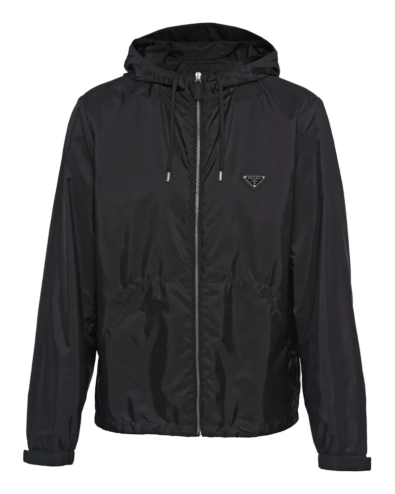 Prada Jacke Aus Re-nylon, Herren, Schwarz, Größe Schwarz