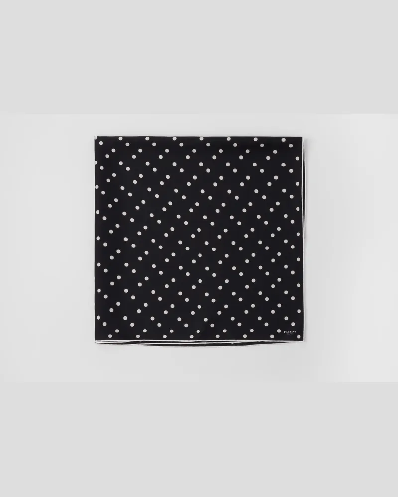 Prada Schal aus Seidentwill mit Print, 90 x 90 Schwarz