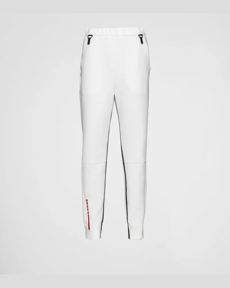 Prada Hose aus recyceltem Funktionsgewebe Weiss