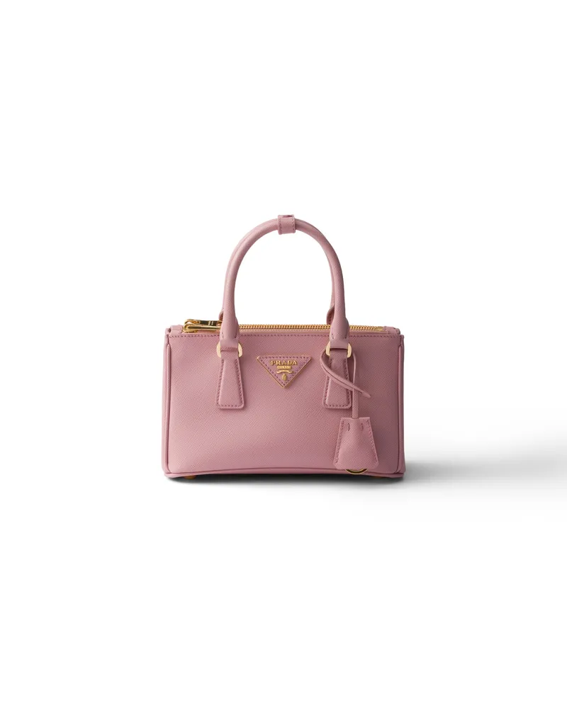 Prada Galleria Mini Bag Aus Saffiano-leder, Damen, Pfirsich Pfirsich