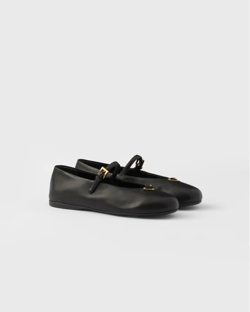 Prada Ballerinas Aus Nappa-leder, Damen, Schwarz, Größe Schwarz