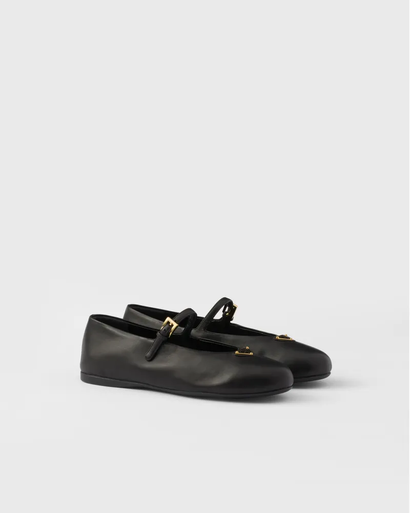 Prada Ballerinas aus Nappa-Leder Schwarz