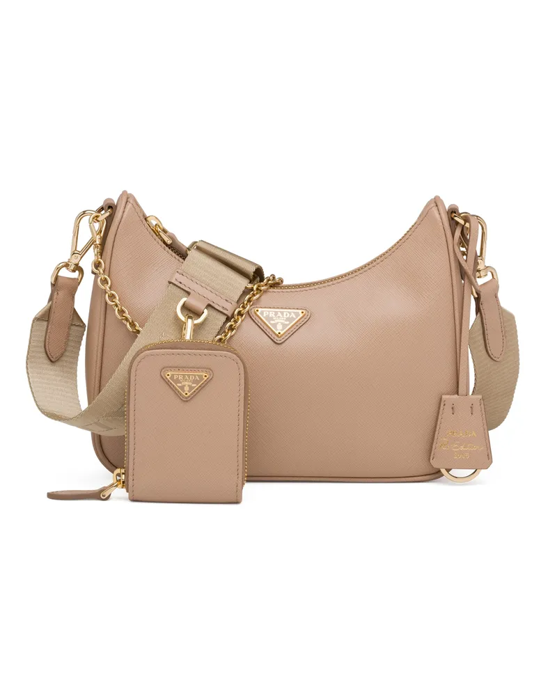 Prada Re-edition 2005 Tasche Aus Saffiano, Damen, Cameo/beige Cameo