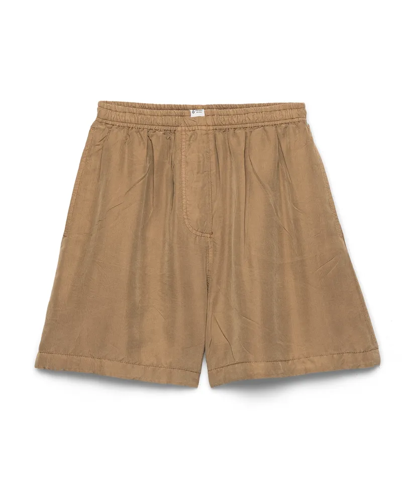 Prada Alte Shorts Aus Seide, Damen, Khaki, Größe Khaki