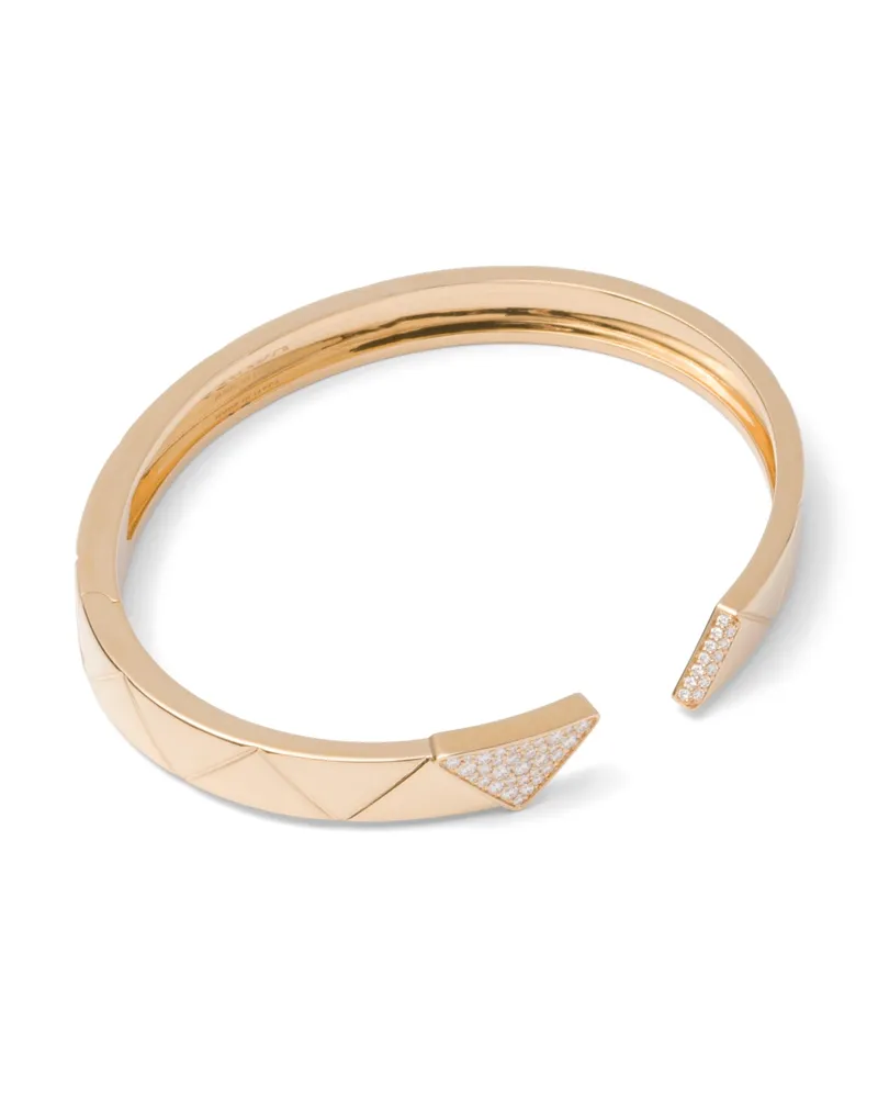 Prada Eternal Gold Armreif Aus Gelbgold Mit Diamanten, Damen, Gold/weiß, Größe Gold