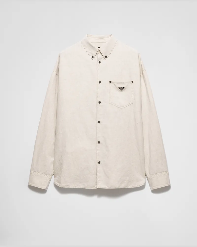Prada Hemd aus Chambray Natur