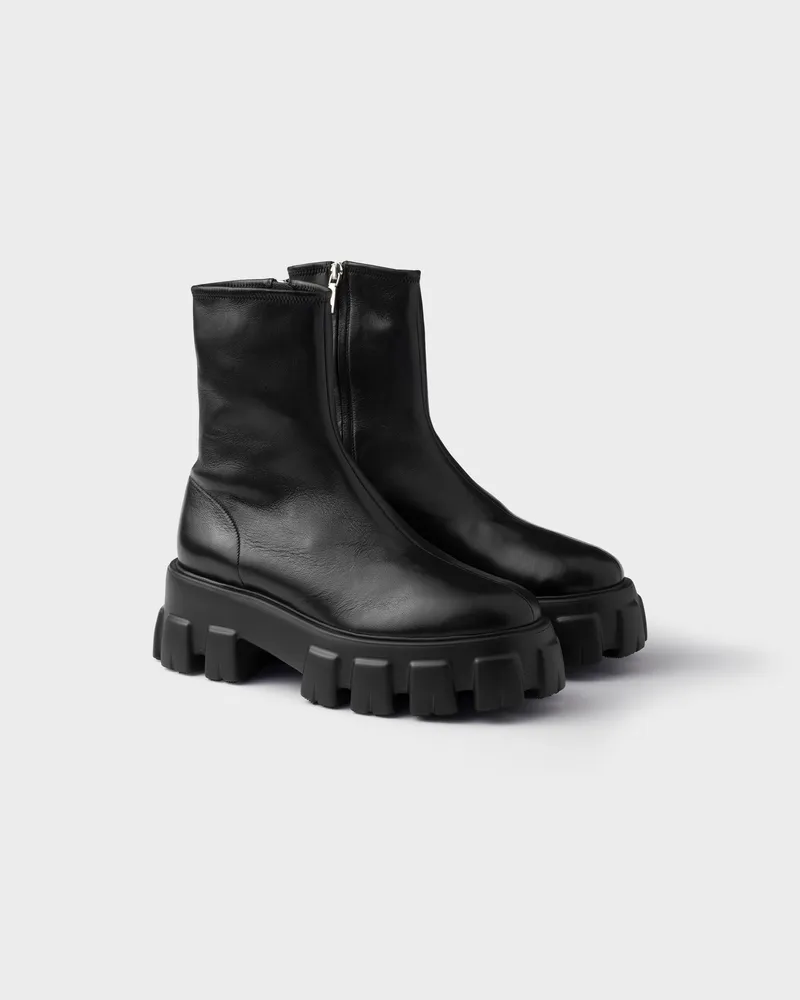 Prada Monolith Stiefeletten aus Stretch-Nappaleder Schwarz