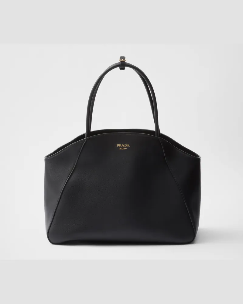 Prada Große Tote Bag aus Leder Schwarz